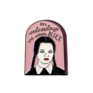 Addams family Wednesday Addams goth enamel pin